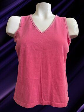 Liz Claiborne Lizwear Pink Sleeveless Top | Size M | Organic Cotton | Preowned